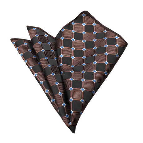 Silk Handkerchief + Gift Box II // Brown + Black Squares