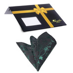 Silk Handkerchief + Gift Box // Green + Black Paisley