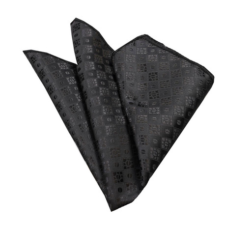 Silk Handkerchief + Gift Box // Black Squares