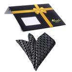 Silk Handkerchief + Gift Box // Black + Silver Circles