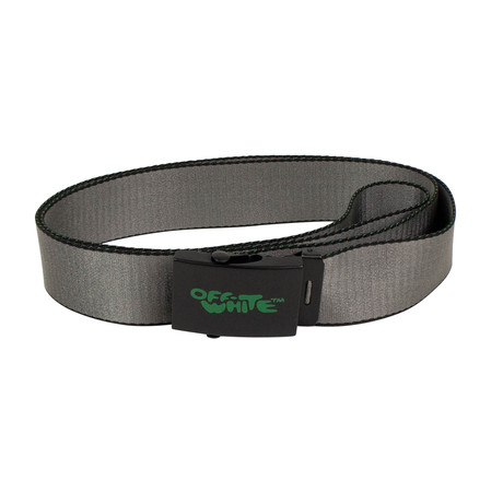 Off-White // Industrial Logo Belt // Gray + Green