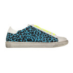 Amiri // Leather Viper Neon Leopard Low Sneakers // Blue (US: 7)