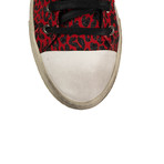 Amiri // Vintage Glitter Leopard Print High Top Sneakers // Red (US: 9)