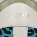 Amiri // Leather Viper Neon Leopard Low Sneakers // Blue (US: 8)