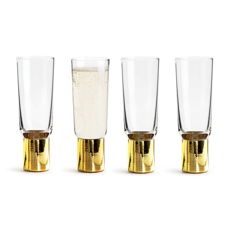 Club Gold Champagne Glass