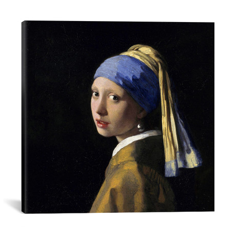 Girl with a Pearl Earring // Johannes Vermeer (18"W x 18"H x 0.75"D)