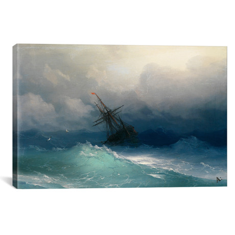 Ship on a Stormy Seas // Ivan Aivazovsky (26"W x 18"H x .75"D)