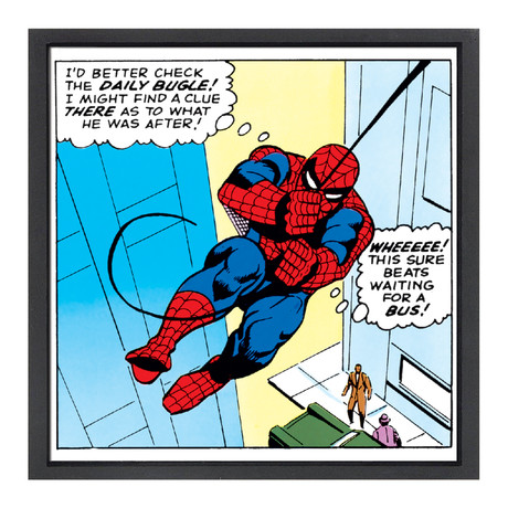 Spiderman Framed Comic Book Wall Art (12"W x 12"H)