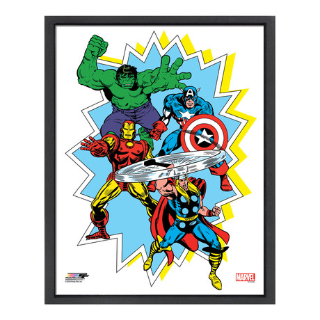Avengers Attack Comic Wall Art (16"W x 12"H)