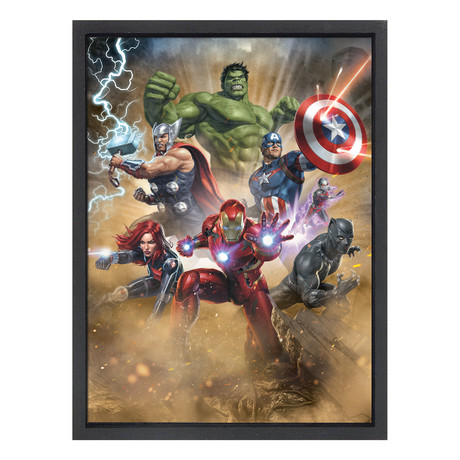 Avengers Framed Comic Team Wall Art (16"W x 12"H)