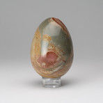 Natural Polished Polychrome Jasper Egg // Black + Brown