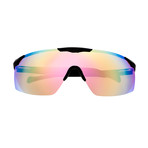 Shore Polarized Sunglasses (Black Frame + Red Rainbow Lens)