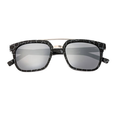 Lindquist Polarized Sunglasses (White Marble Frame + Purple Blue Lens)
