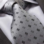 Silk Neck Tie // Metallic Silver + Gray + Black Designs