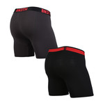 Pro Classic Boxer Briefs // Black + Red // Pack of 2 (XS)