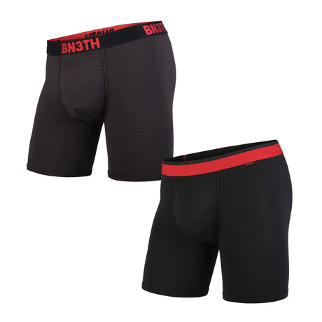 Pro Classic Boxer Briefs // Black + Red // Pack of 2 (XS)