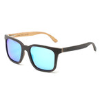 Nixon Polarized Sunglasses // Dark Walnut Brown + Mirror Blue
