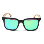 Nixon Polarized Sunglasses // Dark Walnut Brown + Mirror Green