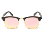 Flagler Polarized Sunglasses // Black + Gold + Rose Gold