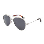 Givenchy // Men's Aviator Polarized Sunglasses // Palladium + Gray
