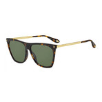 Givenchy // Women's GV7096 Sunglasses // Havana Gold + Green