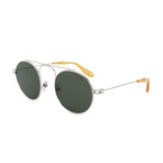 Givenchy // Unisex Round Metal Sunglasses // Palladium + Green