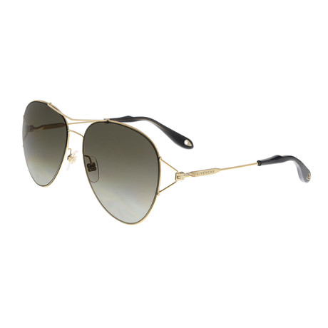 Givenchy // Round Double Bridge Women's Sunglasses // Gold-Brown Gradient