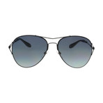 Givenchy // Women's Round Double Bridge Sunglasses // Black + Gray Gradient