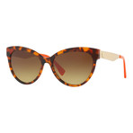 Versace // Women's Cat-Eye Sunglasses // Havana Orange + Brown Gradient