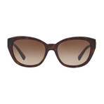 Versace // Women's Mult-Logo Sunglasses // Havana + Brown Gradient