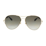 Givenchy // Round Double Bridge Women's Sunglasses // Gold-Brown Gradient