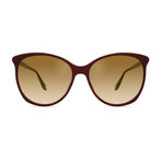 Givenchy // Women's Classic Oval Sunglasses // Red + Brown Shaded Gold