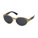 Versace // Women's Classic Metal Oval Sunglasses // Brushed Pale Gold + Gray