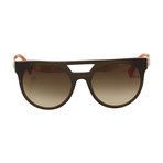 Versace // Modern Aviator Women's Sunglasses // Transparent Green Orange + Brown Gradient