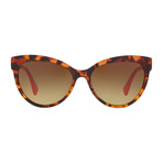 Versace // Women's Cat-Eye Sunglasses // Havana Orange + Brown Gradient