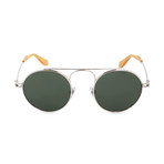 Givenchy // Unisex Round Metal Sunglasses // Palladium + Green