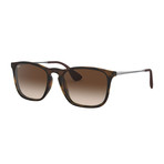 Unisex Rectangular Sunglasses // Tortoise + Brown Gradient