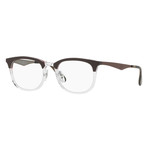 Unisex Square Eyeglasses // Brown + Transparent