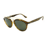 Women's Gatsby Double Bridged Round Sunglasses // Green + Tortoise
