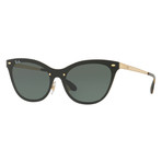 Women's Cateye Sunglasses // Gold + Grren