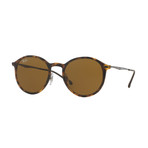 Unisex Round Full-Rim Sunglasses // Matte Havana + Brown