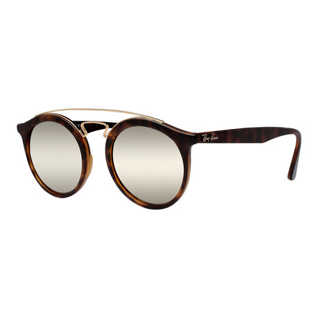 Unisex Oval Double Bridged Sunglasses // Tortoise Gold + Gold