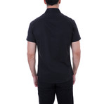 Frank Short-Sleeve Button-Up Shirt // Black (S)
