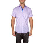 Russell Short-Sleeve Button-Up Shirt // Lilac (S)