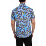 Zechariah Short Sleeve Button-Up Shirt // Light Blue (M)