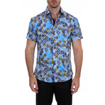 Zechariah Short Sleeve Button-Up Shirt // Light Blue (3XL)