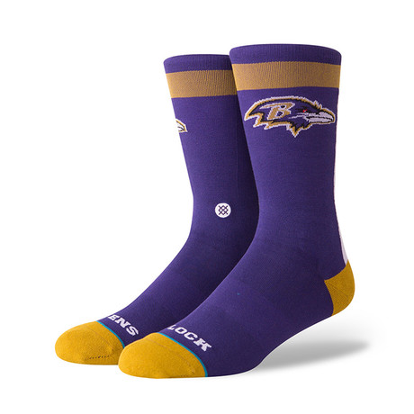 Ravens Flock Socks // Purple (S)