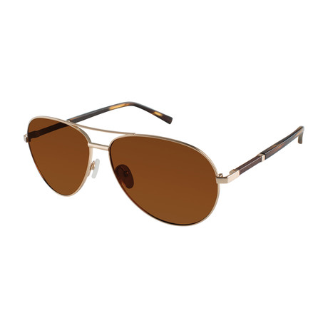 Men's Felipe B695 Aviator Polarized Sunglasses // Gold