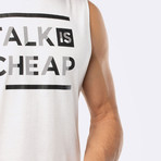 Talk Is Cheap Training Muscle Tank // White (XL)