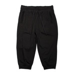 Cropped French Terry Pants + Slash Pocket // Black (L)